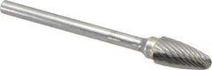 SGS Pro - 1/4" Cut Diam, 1/8" Shank Diam, Tree with Radius Head Single Cut Burr - Carbide, Radius End, 1/2" LOC, 2" OAL - Industrial Tool & Supply