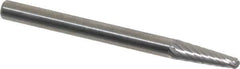 SGS Pro - 1/8" Cut Diam, 1/8" Shank Diam, Taper Head Single Cut Burr - Carbide, Radius End, 3/8" LOC, 1-1/2" OAL - Industrial Tool & Supply