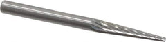 SGS Pro - 1/8" Cut Diam, 1/8" Shank Diam, Cone Head Single Cut Burr - Carbide, Point End, 5/8" LOC, 1-1/2" OAL - Industrial Tool & Supply