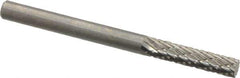 SGS Pro - 1/8" Cut Diam, 1/8" Shank Diam, Cylinder Head Double Cut Burr - Carbide, Flat End, 9/16" LOC, 1-1/2" OAL - Industrial Tool & Supply