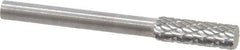 SGS Pro - 5/32" Cut Diam, 1/8" Shank Diam, Cylinder Head Double Cut Burr - Carbide, Flat End, 1/2" LOC - Industrial Tool & Supply