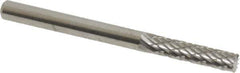 SGS Pro - 1/8" Cut Diam, 1/8" Shank Diam, Cylinder with End Cut Head Double Cut Burr - Carbide, End Cut End, 9/16" LOC, 1-1/2" OAL - Industrial Tool & Supply