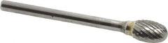 SGS Pro - 1/4" Cut Diam, 1/8" Shank Diam, Oval Head Double Cut Burr - Carbide, Radius End, 3/8" LOC - Industrial Tool & Supply