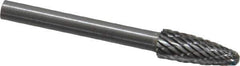 SGS Pro - 3/16" Cut Diam, 1/8" Shank Diam, Tree with Radius Head Double Cut Burr - Carbide, Radius End, 1/2" LOC - Industrial Tool & Supply