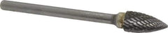 SGS Pro - 1/4" Cut Diam, 1/8" Shank Diam, Tree Head Double Cut Burr - Carbide, Point End, 1/2" LOC - Industrial Tool & Supply