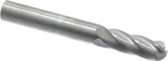 SGS Pro - 1/4" Cut Diam, 1/4" Shank Diam, Cylinder with Radius Head Single Cut Burr - Carbide, Radius End, 3/4" LOC, 2" OAL - Industrial Tool & Supply