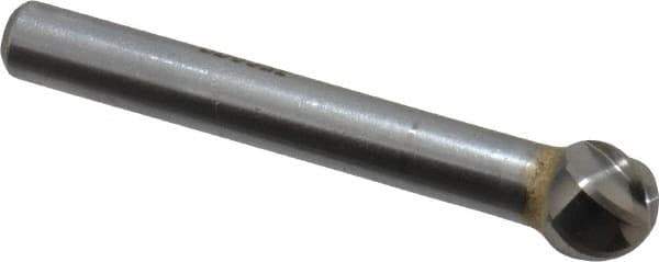 SGS Pro - 3/8" Cut Diam, 1/4" Shank Diam, Ball Head Single Cut Burr - Carbide, Radius End, 5/16" LOC, 2-5/64" OAL - Industrial Tool & Supply