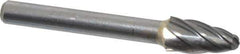 SGS Pro - 3/8" Cut Diam, 1/4" Shank Diam, Tree with Radius Head Single Cut Burr - Carbide, Radius End, 3/4" LOC, 2-1/2" OAL - Industrial Tool & Supply