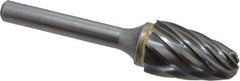 SGS Pro - 5/8" Cut Diam, 1/4" Shank Diam, Tree with Radius Head Single Cut Burr - Carbide, Radius End, 1" LOC, 2-3/4" OAL - Industrial Tool & Supply