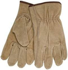 MCR Safety - Size S Split Cowhide Work Gloves - For Work & Driver, Uncoated, Slip-On Cuff, Brown, Paired - Industrial Tool & Supply