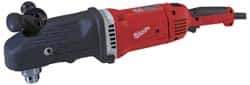 Milwaukee Tool - 1/2" Keyed Chuck, 450 & 1,750 RPM, Angled Handle Electric Drill - 13 Amps, 120 Volts, Reversible, Includes Side Handle - Industrial Tool & Supply