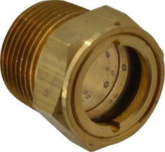 Trico - 1" Sight Diam, 3/4" Thread, 1-1/8" OAL, Viewport Sight Glass & Flow Sight - 1-1/8" Hex Head, Without Baffle - Industrial Tool & Supply