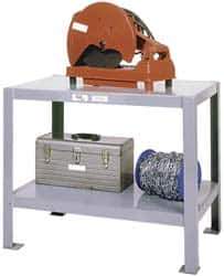 Made in USA - 36 Wide x 24" Deep x 30" High, Steel Machine Work Table - Edge Turned Down, Fixed Legs - Industrial Tool & Supply