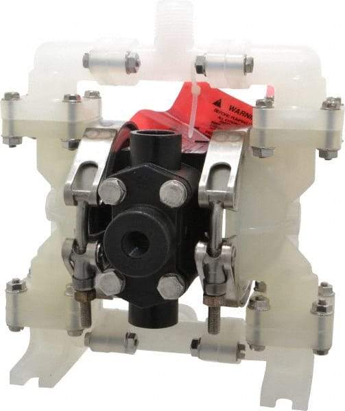 SandPIPER - 1/4" NPT, Nonmetallic, Air Operated Diaphragm Pump - PTFE Diaphragm, Polypropylene Housing - Industrial Tool & Supply