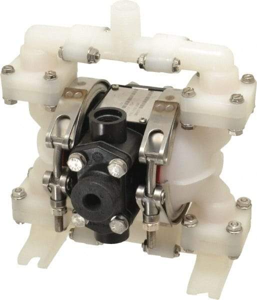 SandPIPER - 1/4" NPT, Nonmetallic, Air Operated Diaphragm Pump - Santoprene Diaphragm, Kynar Housing - Industrial Tool & Supply