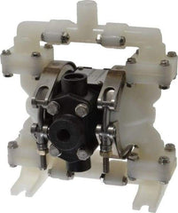 SandPIPER - 1/4" NPT, Nonmetallic, Air Operated Diaphragm Pump - PTFE Diaphragm, Kynar Housing - Industrial Tool & Supply