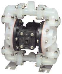 SandPIPER - 1/2" NPT, Nonmetallic, Air Operated Diaphragm Pump - Santoprene Diaphragm, Kynar Housing - Industrial Tool & Supply