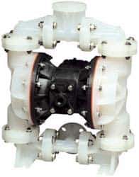 SandPIPER - 1" NPT, Nonmetallic, Air Operated Diaphragm Pump - Santoprene Diaphragm, Kynar Housing - Industrial Tool & Supply