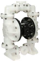 SandPIPER - 1-1/2" NPT, Nonmetallic, Air Operated Diaphragm Pump - PTFE Diaphragm, Polypropylene Housing - Industrial Tool & Supply