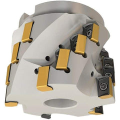 Iscar - 12 Inserts, 3" Cut Diam, 1-1/4" Arbor Diam, 1-44/53" Max Depth of Cut, Indexable Square-Shoulder Face Mill - 0/90° Lead Angle, 2.76" High, H490 AN.X 17 Insert Compatibility, Through Coolant, Series Helido - Industrial Tool & Supply