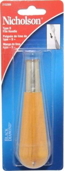 Nicholson - 4-7/8" Long x 1-5/16" Diam File Handle - For Use with 10 & 12" Files - Industrial Tool & Supply