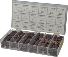 Merit Abrasives - 120 Piece Aluminum Oxide Cartridge Roll Set - 80 & 120 Grit, Includes 2 Mandrels - Industrial Tool & Supply