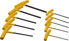Bondhus - 10 Piece T-Handle Hex Key Set - Hex Range 3/32 to 3/8", Protanium High Torque Steel - Industrial Tool & Supply