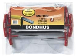 Bondhus - 6 Piece T-Handle Hex Key Set - Industrial Tool & Supply