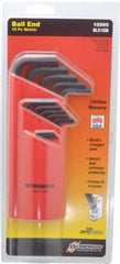 Bondhus - 15 Piece L-Key Ball End Hex Key Set - Hex Range 1.27 to 10mm - Industrial Tool & Supply