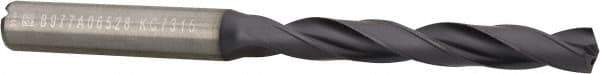 Kennametal - Letter F 140° Solid Carbide Jobber Drill - TiAlN Finish, Right Hand Cut, Spiral Flute, Straight Shank, 3.5827" OAL, Standard Point - Industrial Tool & Supply