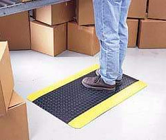 Wearwell - 75' Long x 2' Wide, Dry Environment, Anti-Fatigue Matting - Black, Vinyl with Vinyl Sponge Base, Beveled on 4 Sides - Industrial Tool & Supply