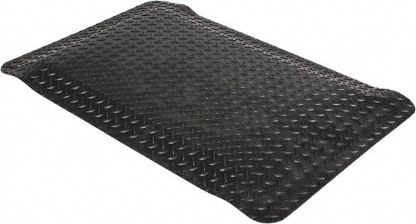 Wearwell - 3' Long x 2' Wide, Dry Environment, Anti-Fatigue Matting - Black, Vinyl with Nitrile Blend Base, Beveled on 4 Sides - Industrial Tool & Supply