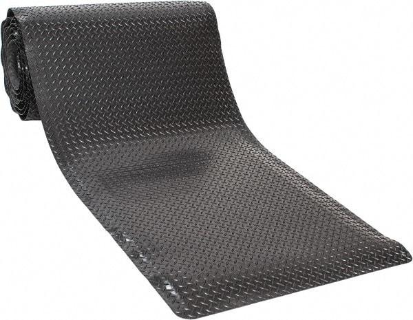 Wearwell - 30' Long x 3' Wide, Dry Environment, Anti-Fatigue Matting - Black, Vinyl with Nitrile Blend Base, Beveled on 4 Sides - Industrial Tool & Supply
