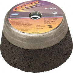 Norton - 4" Diam, 2" Overall Thickness, 16 Grit, Type 11 Tool & Cutter Grinding Wheel - Very Coarse Grade, Zirconia Alumina, Q Hardness, 9,070 RPM - Industrial Tool & Supply