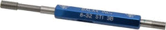 Made in USA - 8-32 Thread, High Speed Tool Steel, Class 3B, Plug Thread Insert Go/No Go Gage - Double Ended with Handle - Industrial Tool & Supply