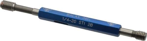 Made in USA - 1/4-20 Thread, High Speed Tool Steel, Class 2B, Plug Thread Insert Go/No Go Gage - Double Ended with Handle, Handle Size 1 - Industrial Tool & Supply
