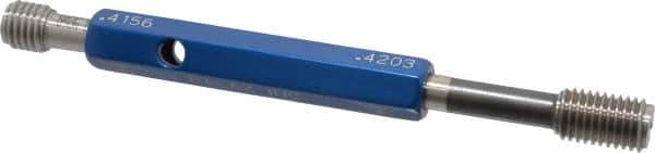 Made in USA - 3/8-16 Thread, High Speed Tool Steel, Class 2B, Plug Thread Insert Go/No Go Gage - Double Ended with Handle, Handle Size 2 - Industrial Tool & Supply