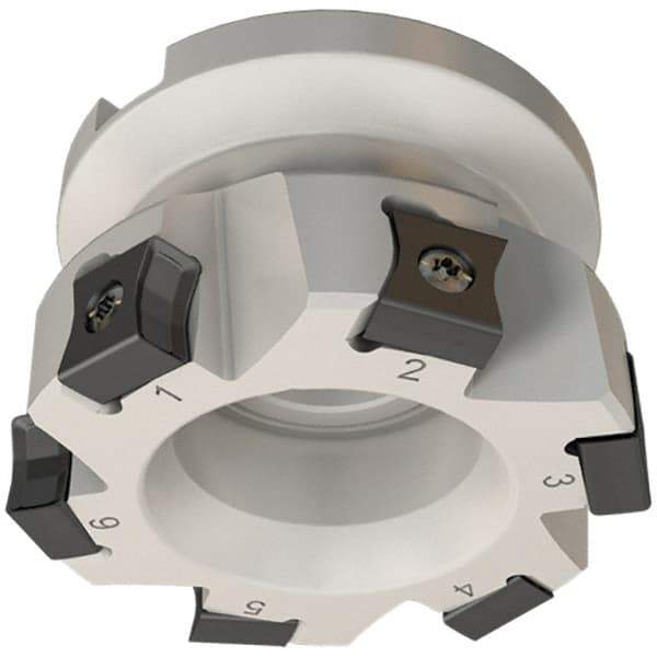 Iscar - 9 Inserts, 63mm Cut Diam, 22mm Arbor Diam, 10mm Max Depth of Cut, Indexable Square-Shoulder Face Mill - 0/90° Lead Angle, 40mm High, LN.. 1106 Insert Compatibility, Series TangMill - Industrial Tool & Supply