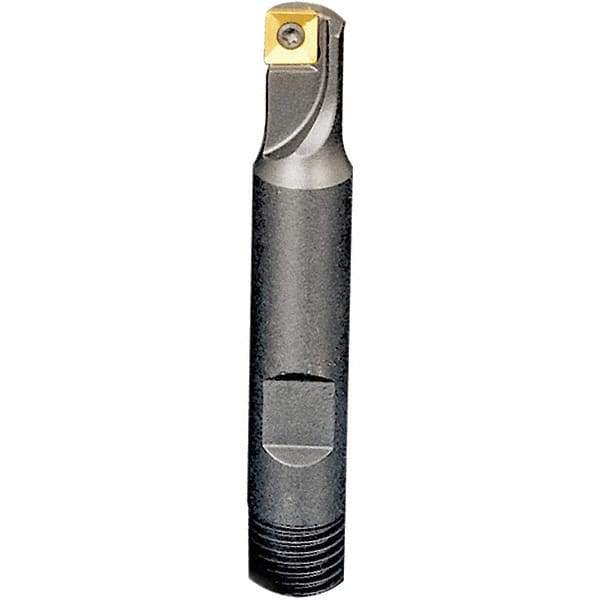 Iscar - 1-1/4" Cut Diam, 0.22" Max Depth of Cut, 1" Shank Diam, 3-1/2" OAL, Indexable Square Shoulder End Mill - Weldon Shank, 90° Lead Angle, Series Heliquad - Industrial Tool & Supply