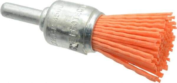 Dico - 3/4" Brush Diam, End Brush - Medium Grade, 1/4" Diam Shank - Industrial Tool & Supply