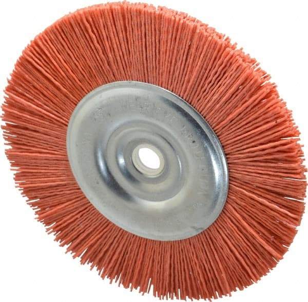 Dico - 6" OD, 5/8" Arbor Hole, Crimped Nylon Wheel Brush - 3/8" Face Width - Industrial Tool & Supply
