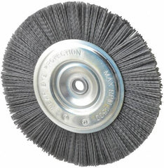Dico - 8" OD, 5/8" Arbor Hole, Crimped Nylon Wheel Brush - 3/8" Face Width - Industrial Tool & Supply