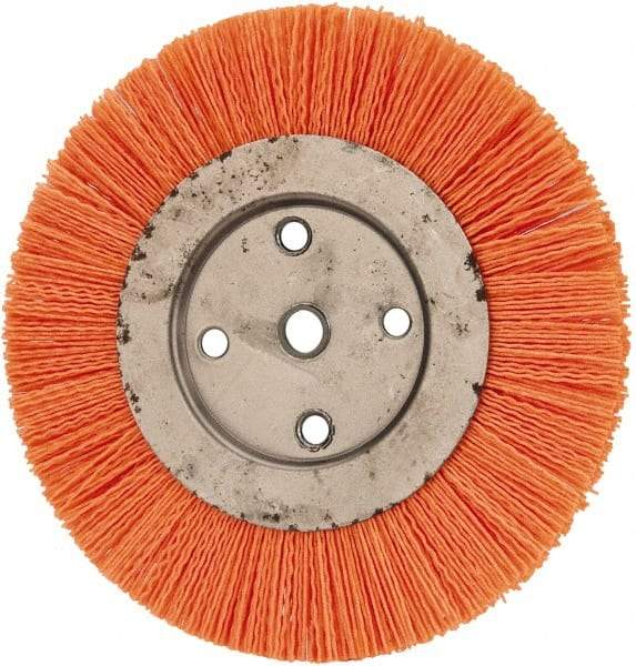 Dico - 8" OD, 5/8" Arbor Hole, Crimped Nylon Wheel Brush - 3/8" Face Width - Industrial Tool & Supply