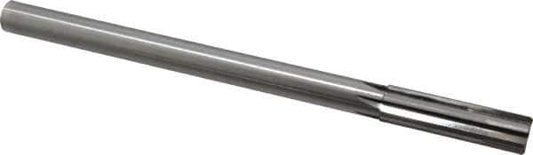 Made in USA - 0.627" Carbide-Tipped 6 Flute Chucking Reamer - Straight Flute, 9/16" Straight Shank, 2-1/4" Flute Length, 9" OAL - Industrial Tool & Supply