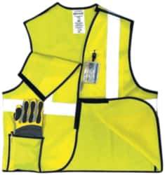 OccuNomix - Size 2XL High Visibility Yellow Solid Breakaway Vest - 48 to 50" Chest, ANSI 107-2015, Hook & Loop Closure, 3 Pockets, Polyester - Industrial Tool & Supply