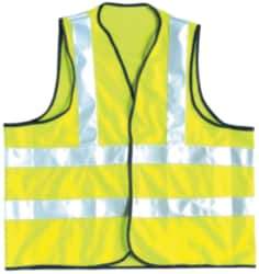 OccuNomix - Size 5XL High Visibility Yellow Solid General Purpose Vest - 60 to 62" Chest, ANSI 107-2015, Hook & Loop Closure, Polyester - Industrial Tool & Supply