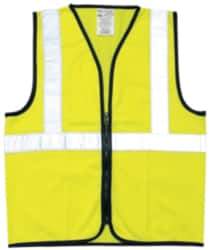 OccuNomix - Size M High Visibility Yellow Solid General Purpose Vest - 36 to 38" Chest, ANSI 107-2015, Zipper Closure, Polyester - Industrial Tool & Supply