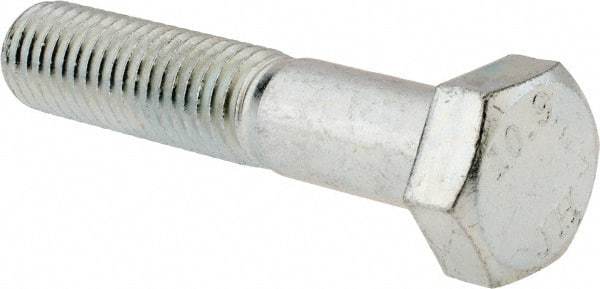 Value Collection - M12x1.75mm Metric Coarse, 60mm Length Under Head Hex Head Cap Screw - Partially Threaded, Grade 10.9 Alloy Steel, Zinc-Plated Finish, 19mm Hex - Industrial Tool & Supply