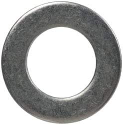 Made in USA - #8L Screw, Grade 300 Stainless Steel Standard Flat Washer - 0.169" ID x 0.304" OD, 0.016" Thick, Passivated Finish, Meets Military Specifications - Industrial Tool & Supply