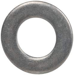 Made in USA - #10L Screw, Grade 300 Stainless Steel Standard Flat Washer - 0.195" ID x 0.354" OD, 0.032" Thick, Passivated Finish, Meets Military Specifications - Industrial Tool & Supply